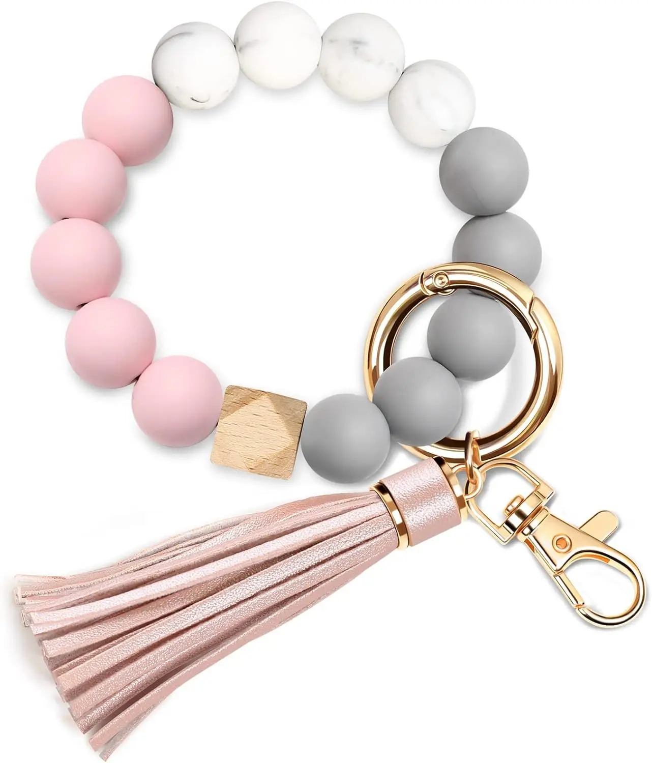 Échantillon gratuit bracelet porte-clés en silicone accepter porte-clés personnalisé bracelet bracelet porte-clés porte-clés bracelet en silicone perle