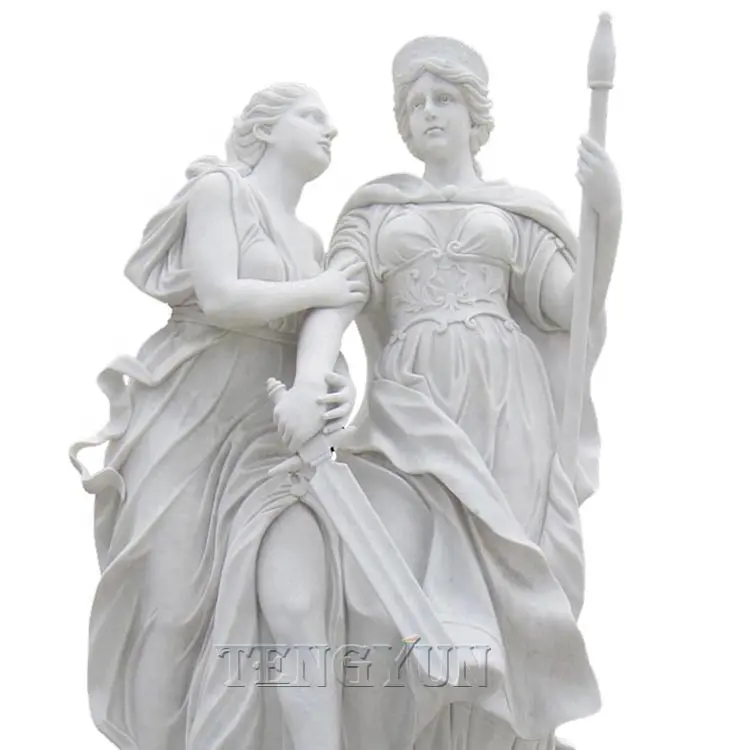 Estatua de Guerrero romano para hombre y mujer, estatua de piedra griega antigua, tamaño real europeo