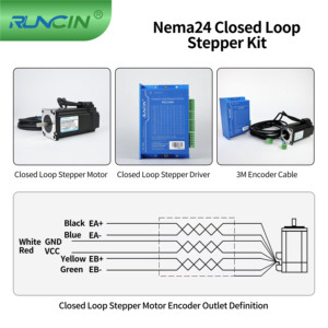 Runcin Nema 24 2 fases 4.5Nm 637Oz. In 126mm 6A Kit de controlador paso a paso de circuito cerrado Motor paso a paso Control de potencia de CC para máquina CNC - Product Image 2