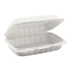 MFPP kapaklı konteynerler, beyaz, 9x9x3-1/4, 3 bölmeli tek kullanımlık kapaklı konteyner gitmek için - Product Image 6