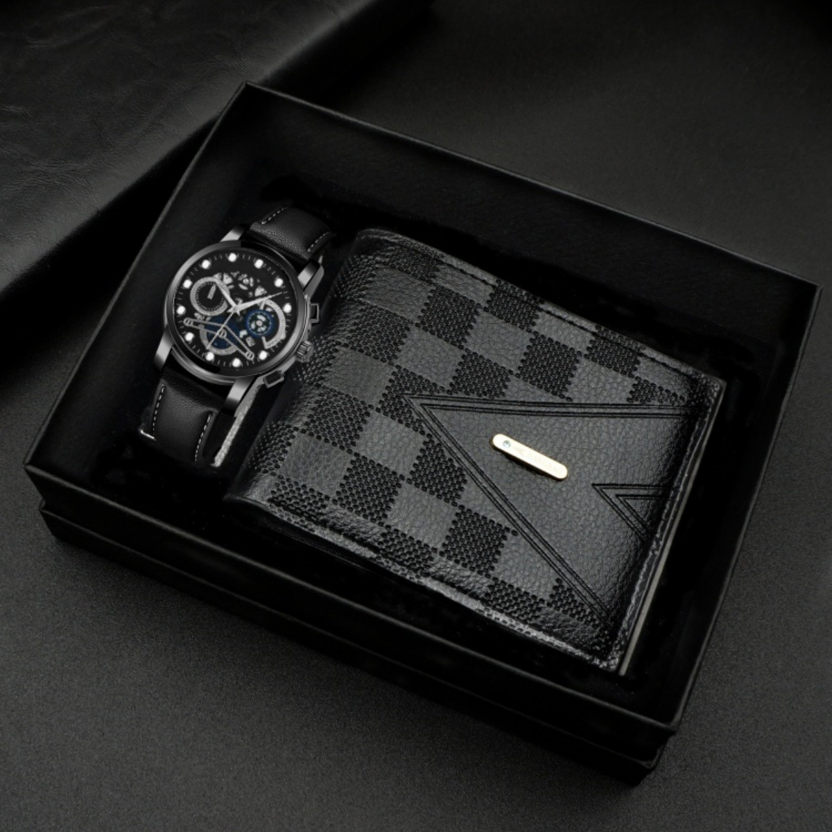 Black (wallet + watch)