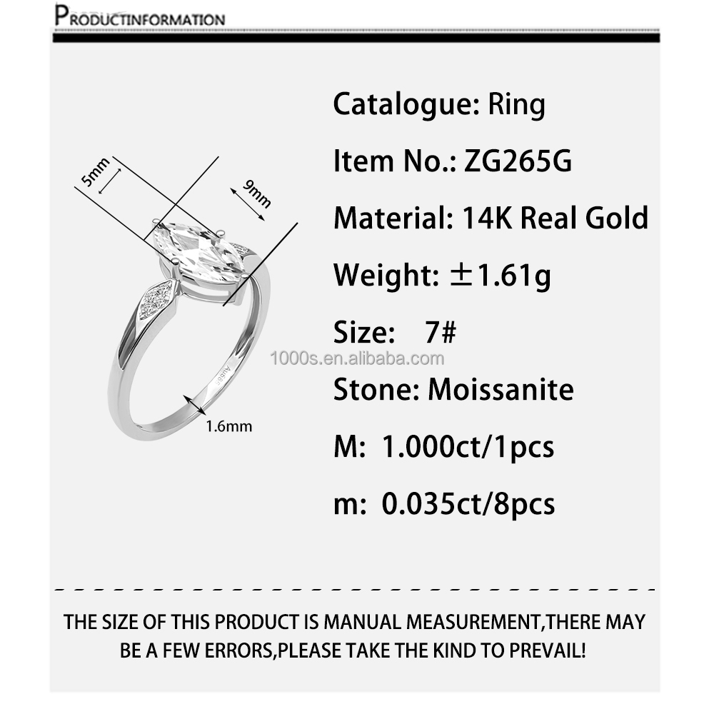 Moissanite in oro 14K ZG265G