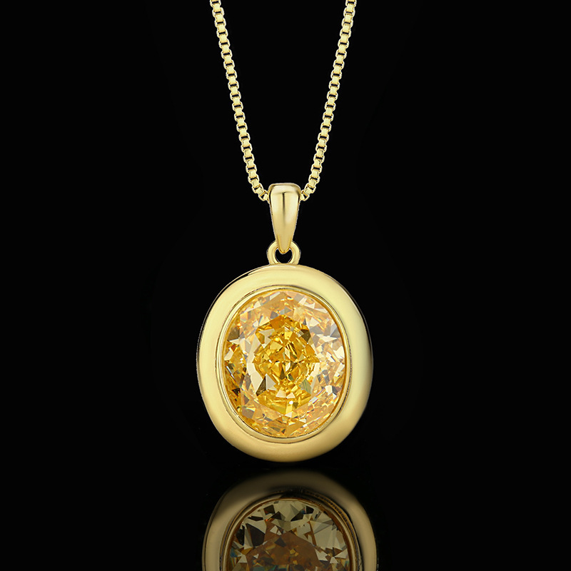 Ice Flower cut yellow diamond pendant with chain