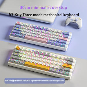 PCTENK K63 3 Models BT+2.4G+wired Portable <strong>Keyboard</strong> Gaming Mechanical <strong>Keyboard</strong> With Hotswap Socket RGB <strong>Keyboard</strong> for Wins <strong>IOS</strong> - Product Image 2