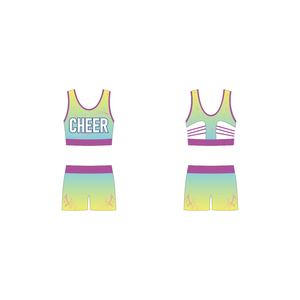Ucuz fabrika özelleştirilmiş Cheer tasarım üniforma süblimasyon kız sutyen şort - Product Image 3