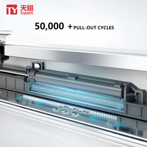 High Quality Push Open Soft Close Hidden Base Drawer <strong>Slides</strong> with Handle Drawer <strong>Guides</strong> - Product Image 2