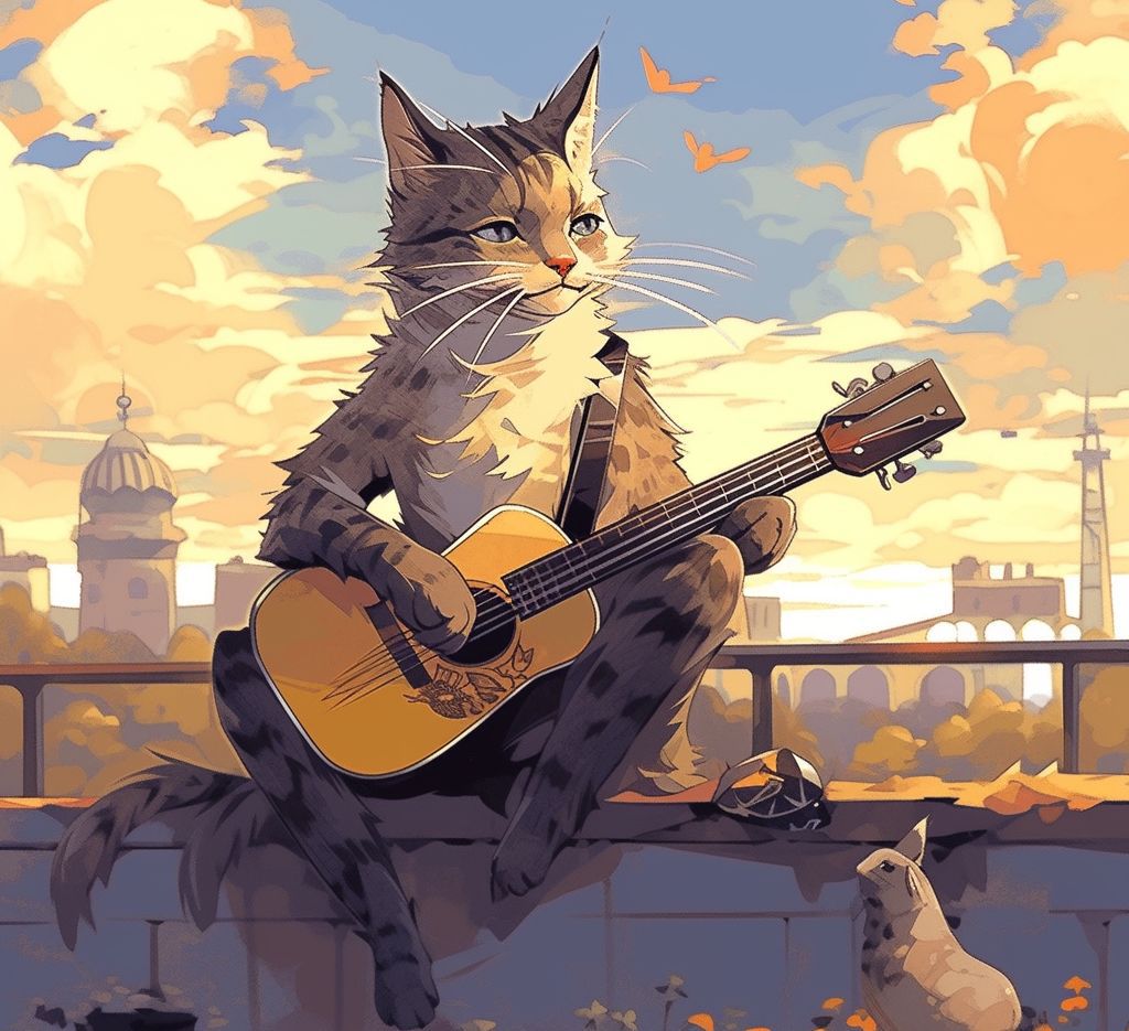 46560 M. Chat joue de la guitare - Partie 2