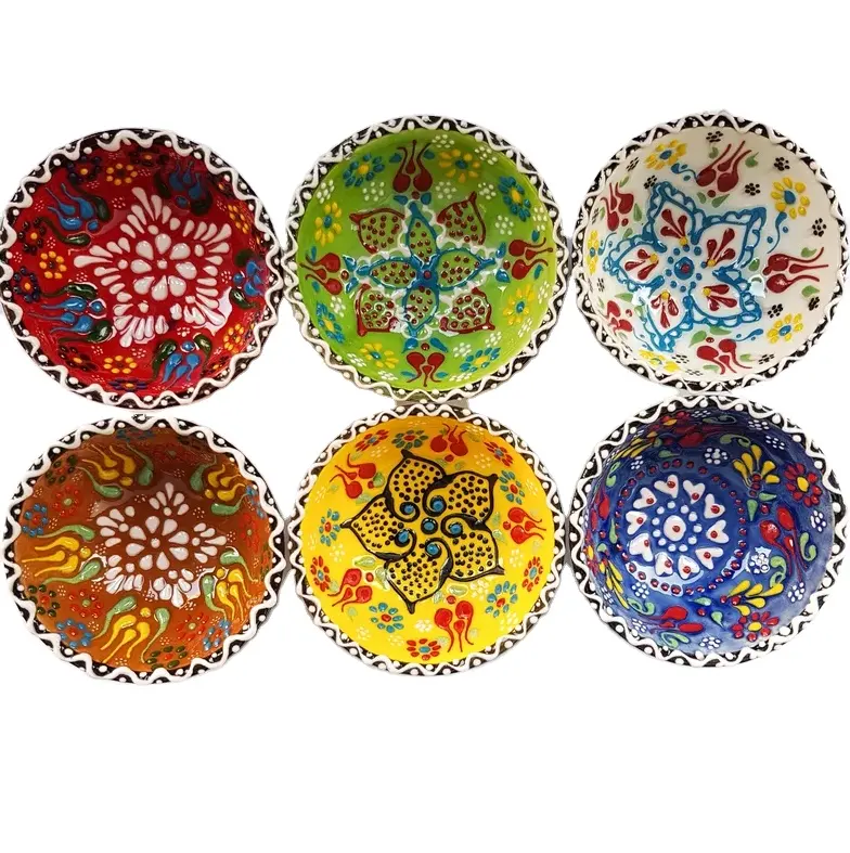 Ciotole colorate fatte a mano in ceramica turca piccole ciotole a motivi floreali in nuovo stile cinese