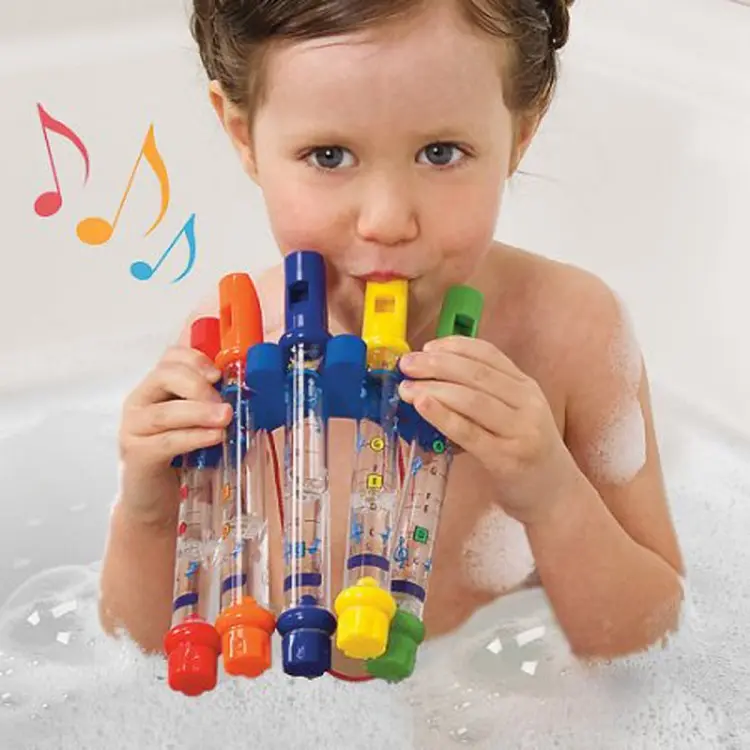 ขลุ่ยน้ำห้าสีเด็กเพลงอาบน้ำทารกห้องน้ำลมเครื่องมือของเล่นพลาสติก