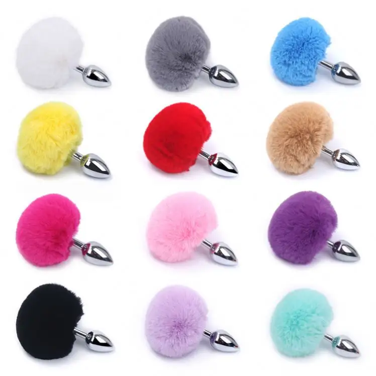 12 couleurs 3 tailles métal Mini Plug Anal acier inoxydable lapin couleur godemichet Anal queue de lapin Plug Anal Animal Sex Toy