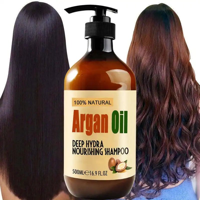 Champú para el cabello OEM ODM de fábrica, champú y acondicionador anticaída de aceite de nuez de Moro de queratina Natural orgánica, champú