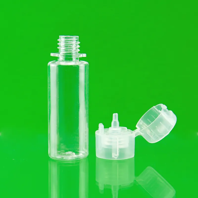 Flacon compte-gouttes liquide PET pour huile essentielle en plastique court en gros