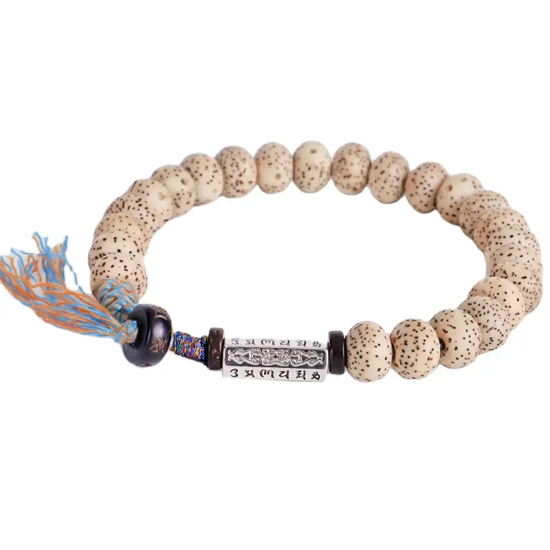 Handmade Buddhist Beads Natural Coconut Shell Bead OM Mani Padme Bracelet Tibetan Bracelets Bracelets & Bangles For Women Men