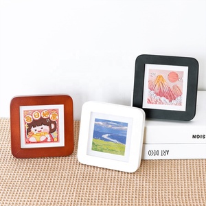 Solid Wood Rounded Corner Picture <strong>Frame</strong> Table Wall Hanging Photo <strong>Frame</strong> <strong>square</strong> 5&quot;7&quot; Mini Retro Picture <strong>Frame</strong> - Product Image 1