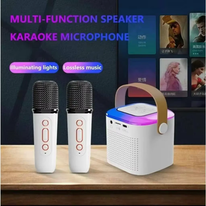 热卖Y1卡拉ok音箱带2个麦克风BT音箱便携式家用双麦克风迷你无线音箱RGB卡拉ok - Product Image 4