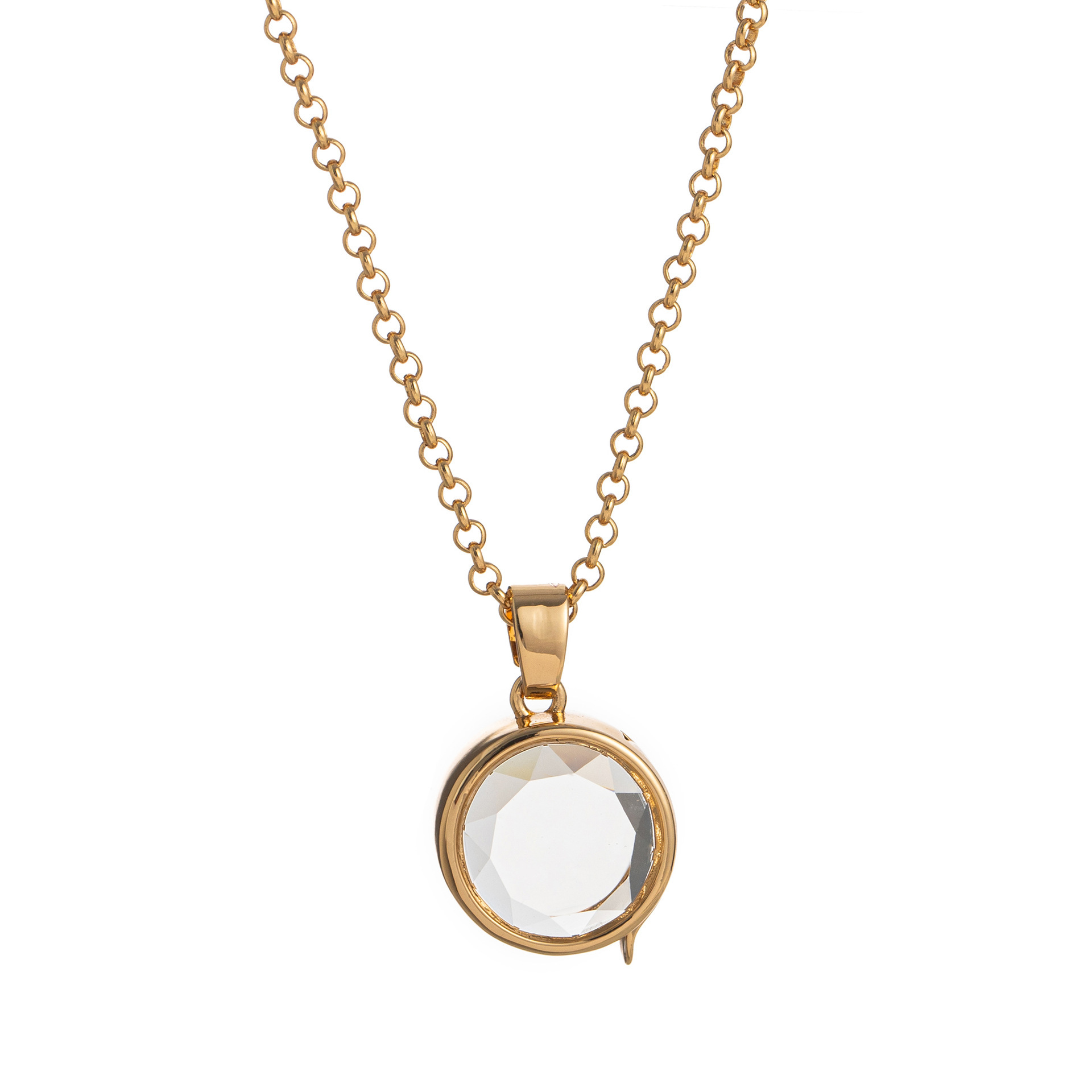 Collier boîte à phase en verre rond