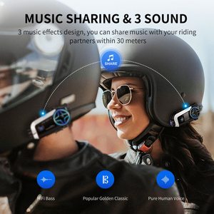 FODSPORTS FX30C PRO, auriculares Bluetooth para motocicleta con sistemas de comunicación musical, casco para bicicleta, intercomunicador Bluetooth - Product Image 3