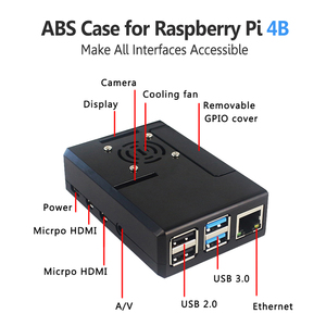 <span class=keywords><strong>Raspberry</strong></span> <span class=keywords><strong>Pi</strong></span> 4 custodia in plastica nera/trasparente custodia rimovibile Cover <span class=keywords><strong>GPIO</strong></span> ABS per lampone <span class=keywords><strong>Pi</strong></span> 4 ventola di raffreddamento opzionale
