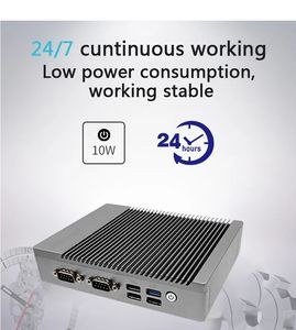 J1900 I3 I5 Fanless Mini Pc 4G LTE Supported <strong>Linux</strong> <strong>Ubuntu</strong> OS Dual LAN 2 Display Embedded Industrial Pc Factory Price Pc <strong>Computer</strong> - Product Image 2