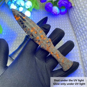 Tinh thể tự nhiên Obsidian/yooperlite phong thủy khắc Dao găm thủ công mô hình Dao đánh bóng khắc trang trí nhà Quà Tặng - Product Image 4