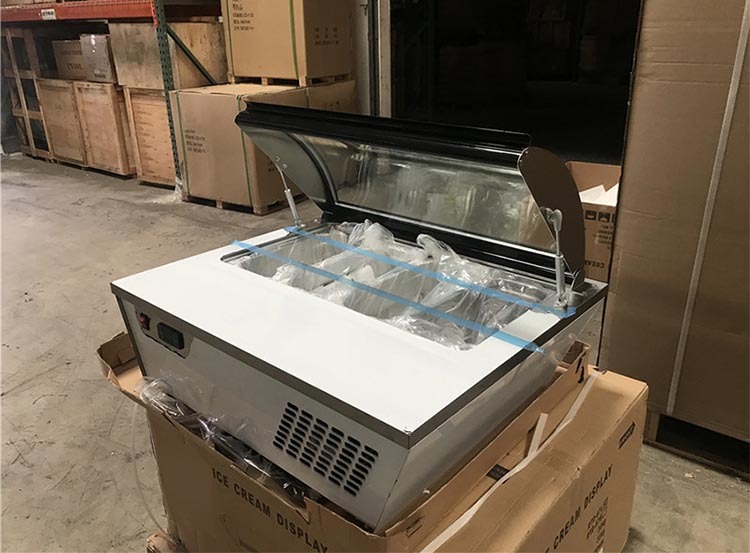 77l commercial vertical upright glass door slim ice cream display freezer with adjustable shelves