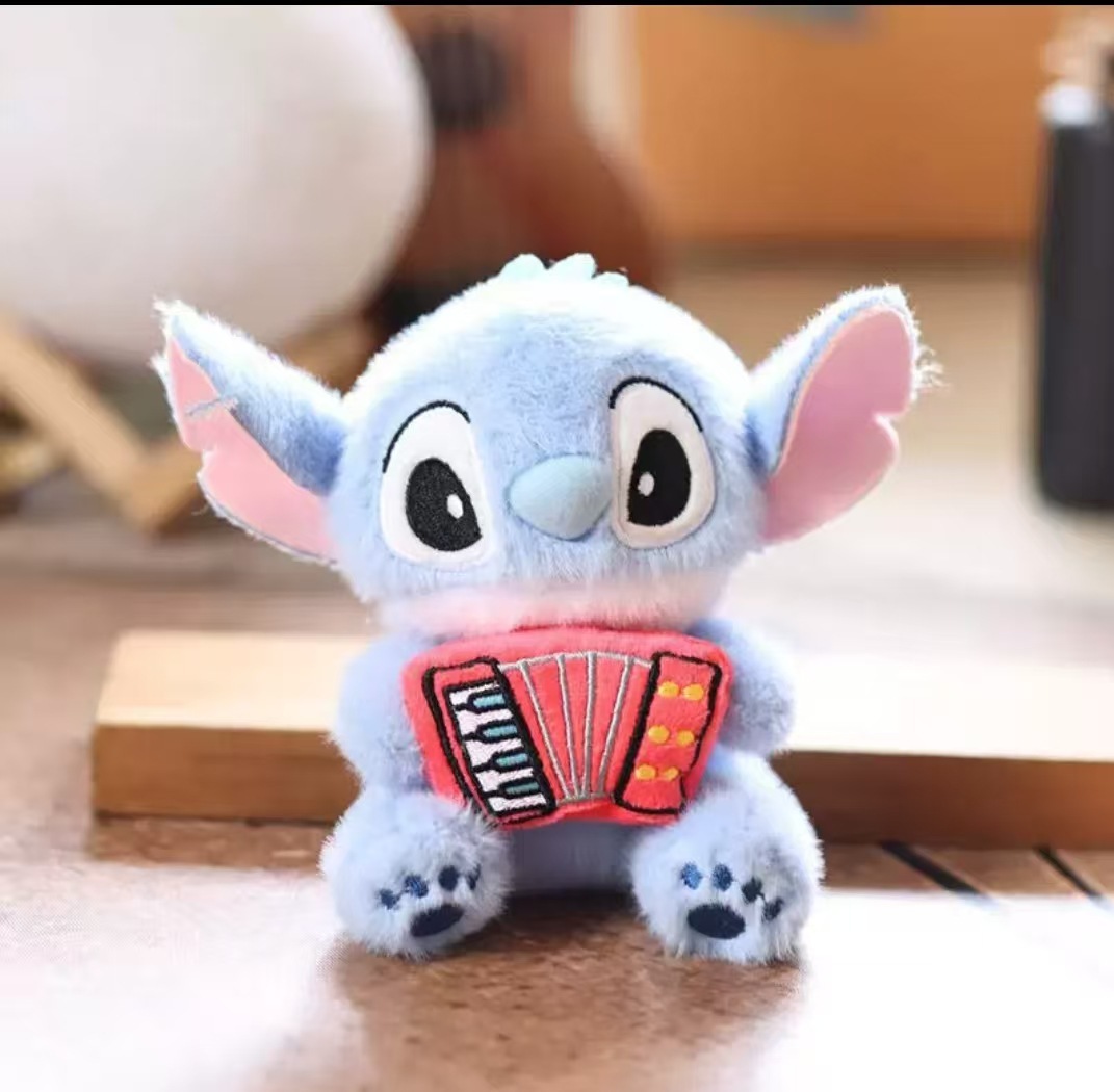 Stitch sitting red accordion