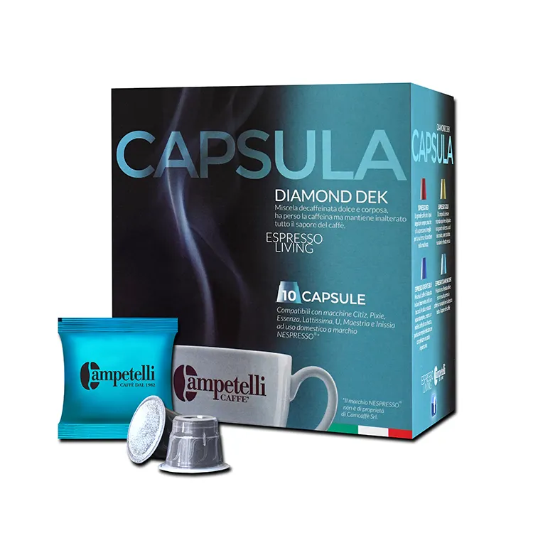 Wholesale Italian Seal Capsule Coffee Robusta And Arabica Decaffeinated Ground Coffee Capsule DEK 10 Capsule Nespesso