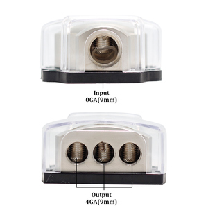 1x 0 Gauge in / 3X <strong>4</strong> Gauge Out Amp Power Distribution Ground <strong>Distributor</strong> Connecting Block 3 Way Power Distribution Block for Car - Product Image 3