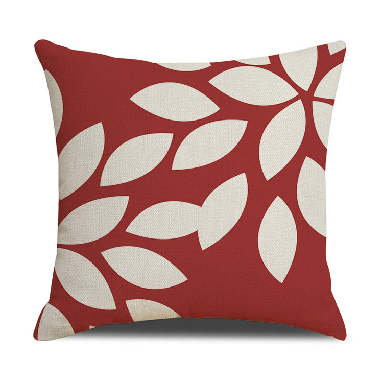 OEM Service Solid Color Custom Geometric Pattern Linen Pillow Cover Digital Printing Pillow Cushion Cover