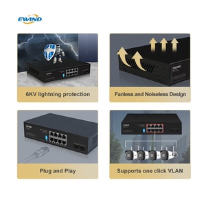 10 Port Gigabit anahtarı 1000Mbps POE anahtarı Power Over Ethernet kamera akıllı POE ağ 2 SFP Uplink portu ile - Product Image 5