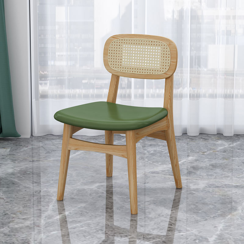 Verde oscuro (silla de comedor de madera maciza)/piezas