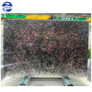 אפור מוברש מברכת אבן יוקרה סוגים שונים של גרניט גרניט מטאורים מלוטשים קיר - Product Image 4