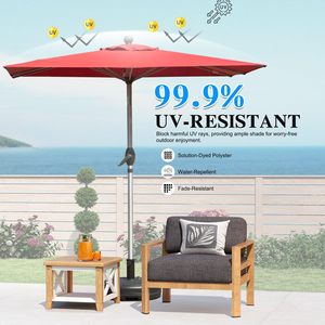 1.2*1.8m kırmızı ekstra büyük dikdörtgen veranda şemsiye su geçirmez güneş gölge alüminyum çerçeve UV 50 + rüzgar geçirmez tasarım açık için - Product Image 4