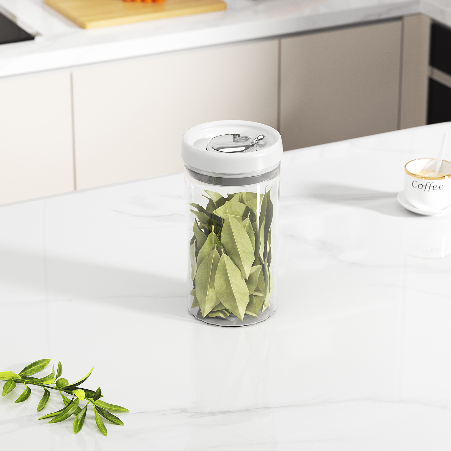 1L Round Storage Jar with Lever