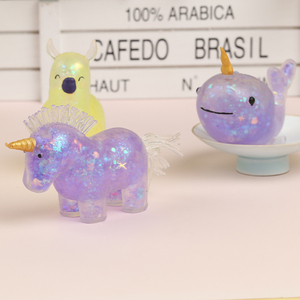 New Phong Cách Logo In Đầy Màu Sắc <span class=keywords><strong>Unicorn</strong></span> Bóp Đồ Chơi Loạt 3 Inch Phát Sáng Đồ Chơi Trẻ Em - Product Image 3