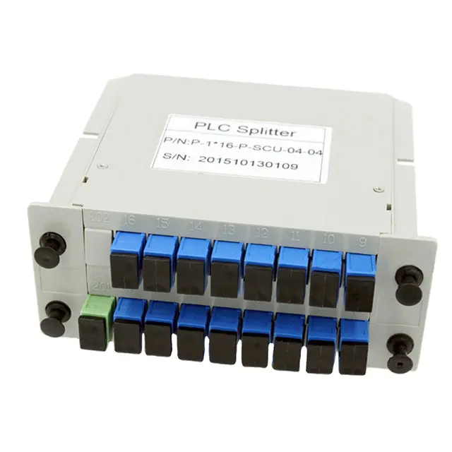 Rack Mount Plc Splitter Abs Box Sc Upc Connectors Cassette Type 1X2 1X4 1X8 1X16 Optische Plc Splitter