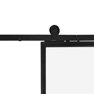 Scheunentor aus gehärtetem Glas 2m Stahls chiene Hochleistungs-Schiebe system Modernes Design Einteiliges Vollglas-Scheunentor-Hardware-Kit - Product Image 4