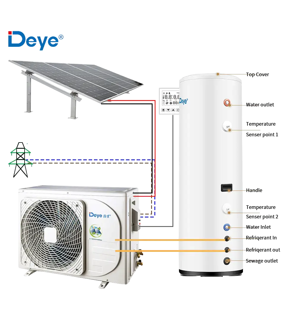 Venda quente 200l deye energia solar aquecimento da água