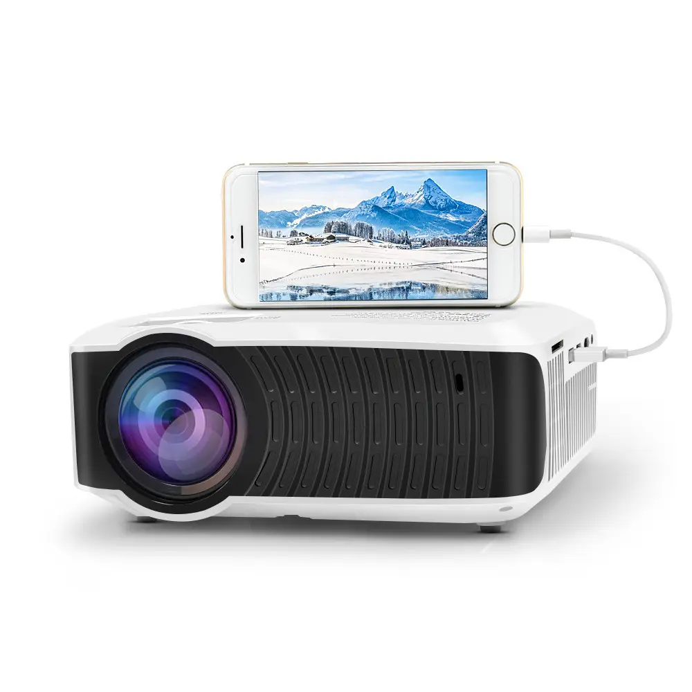 TouYinger T4 mini HA CONDOTTO il Proiettore 1280x720 Portatile Beamer Home Cinema (Opzionale Wired Visualizzazione di Sincronizzazione Per Il Iphone Ipad telefono Tablet)