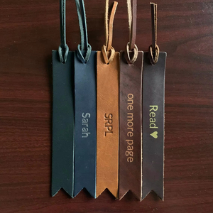 礼品字母图案长刻定制真皮PU皮革书签 - Product Image 2