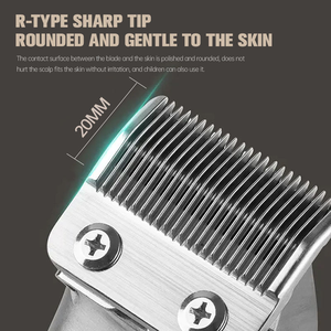 男性用プロカスタムロゴコードレスカッティングブレードマシンUSB充電電気トンデーズCheveux Barberヘアクリッパー - Product Image 5
