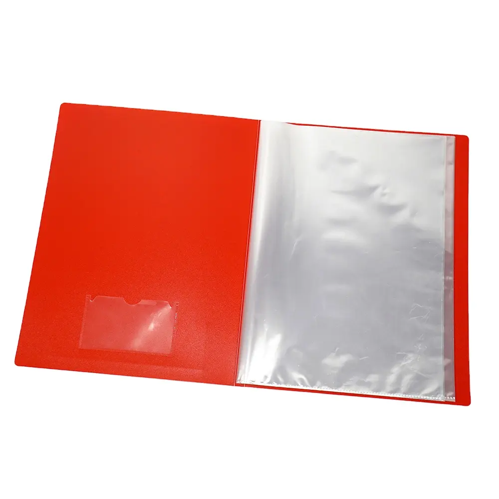 Promotional custom logo Plastic A4 20 pockets display clearbook Transparent Sheet Protector PP Clear Document Folder