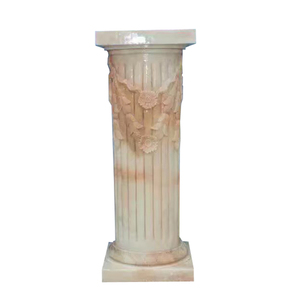 Solid Light Kalkstein Marmor Wand Modellierung Säule China Weiß und Beige Crema Marmor Säule Säule
