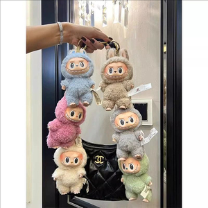 סיני פופ-מארט labubu macaron יש מושב v3 אנורגיות צעצוע plush keychains בובה צעצועים pmt003