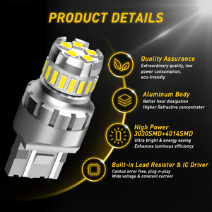 AUXITO T20 7443 <span class=keywords><strong>LED</strong></span>電球 (逆光用) 6000Kホワイト2800LM300% 明るいW21WLED (バックアップライト用) ブレーキターンシグナルライト