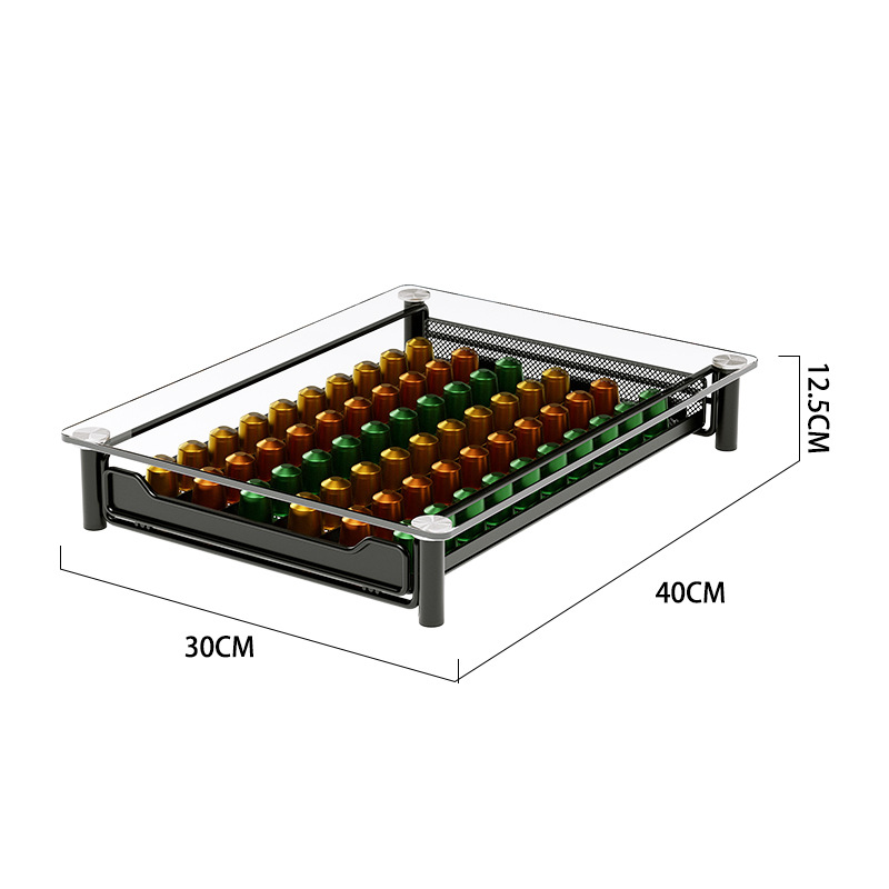 Vidrio (con capacidad para 60 cápsulas Nespresso)