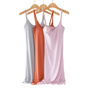 Váy bầu mùa hè kiểu dây spaghetti, váy cho con bú, váy ngủ bầu không tay, hàng có sẵn - Product Image 2