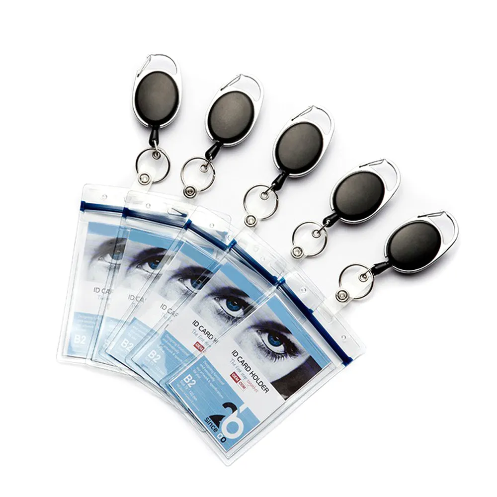 Retractable Keyring Extendable Metal Wire 60センチメートルKeychain Clip Pull Key Ring Anti Lost ID Card Holder Key Chain