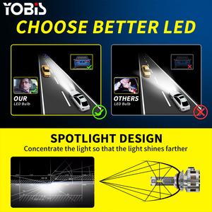 Yobis araba ampul canbus LED araç dönüşüm kiti 9005 HB3 9006 HB4 LED farlar ampuller - Product Image 4
