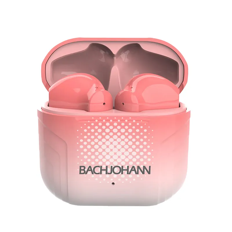 Bachjohann B1 TWS Auriculares inalámbricos con Bluetooth Auriculares con cancelación de ruido Ajuste de alta comodidad Indicador de batería LED al por mayor